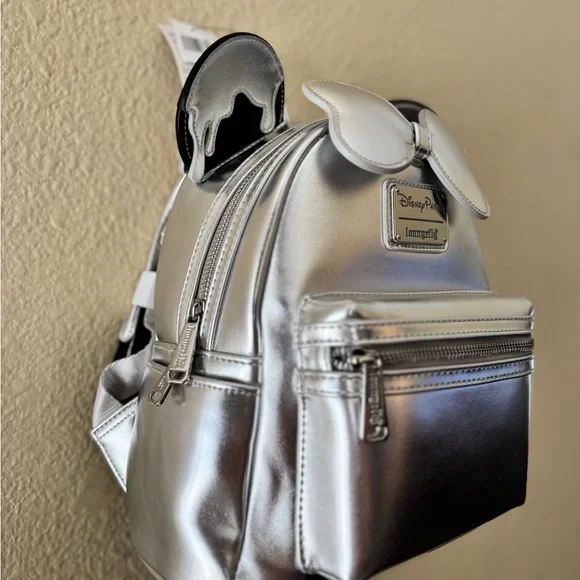 NEW | Loungefly | Silver Minnie Mouse Disney100 Mini Backpack Limited Edition - Picture 5 of 8